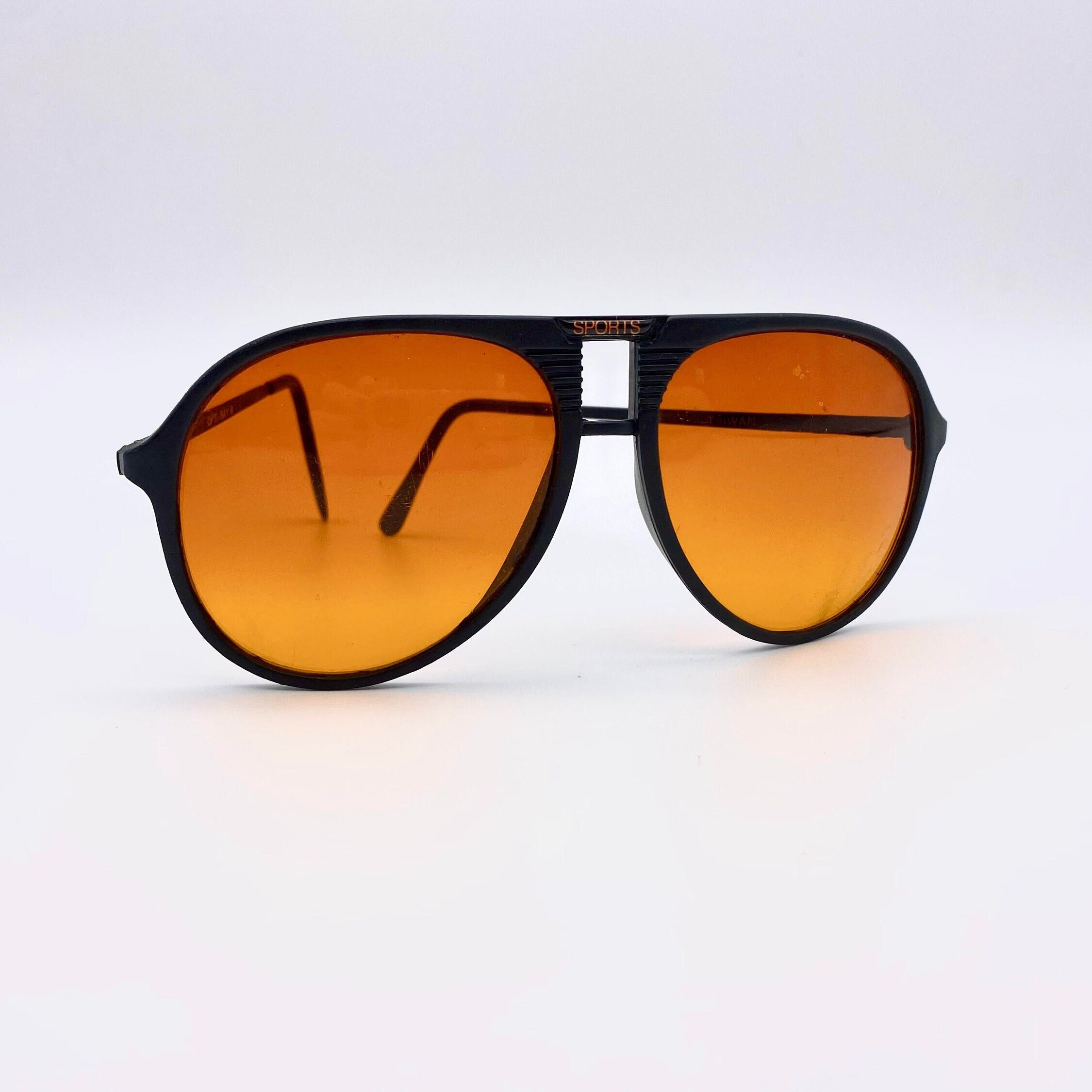 Vintage Opti-Ray Orange Aviator Sunglasses Optiray Opti Ray Gold Sunglasses Thai s-l1200.png main image 2