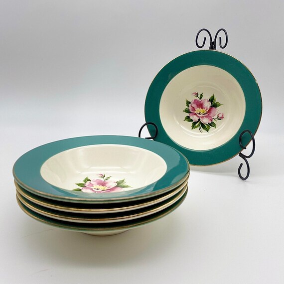 Homer Laughlin Empire Green China Set of 10 Etsy
