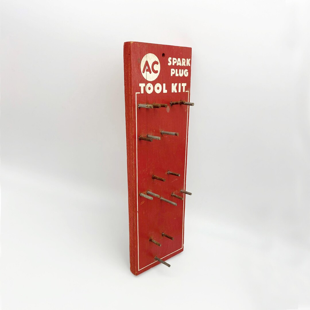 Vintage 1950s Red AC Spark Plug Tool Kit Holder and Display Etsy
