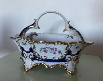 Regent antique fine porcelain basket floral