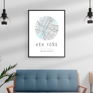 New York Minimalistische Karte, NYC, Karte Drucke, moderne Wohndekor, Karte Geschenke, Geschenkideen, New York City, New York, Central Park, Karten