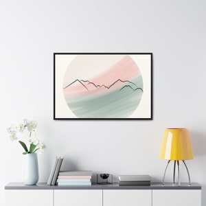 Gallery Wrap Canvas Art Framed Abstract Mountain