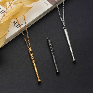 Custom Baseball Bat Necklace for Men, Personalized Name Pendant, Stainless Steel Sports Jewelry Gift, Engraved Baseball Chain