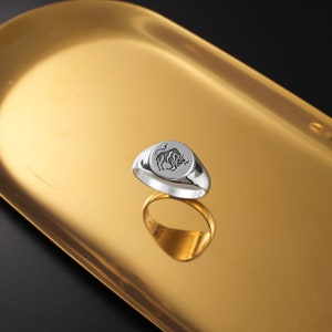 Silberner Sternzeichenring, Sternzeichen-Siegelring, Siegelring, Silberring, Geschenk zum 21. Geburtstag, Geschenk für Mama, personalisierte
