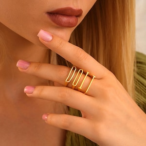 Personalized Initial Ring: Adjustable Gold Monogram Statement Jewelry