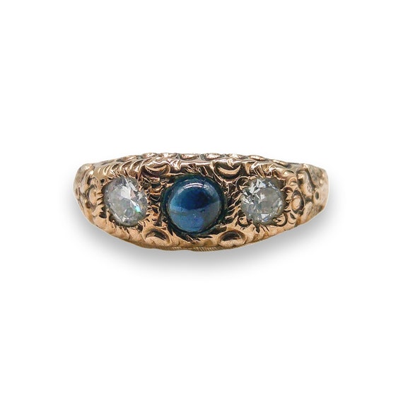 Victorian Diamond and Sapphire Ring - image 1