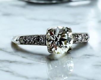 Vintage 0.75 Carat Old European Cut Diamond Engagement Ring