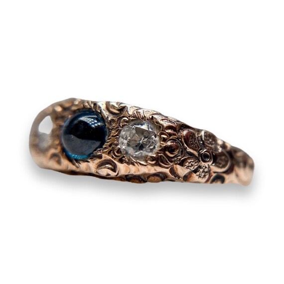 Victorian Diamond and Sapphire Ring - image 4