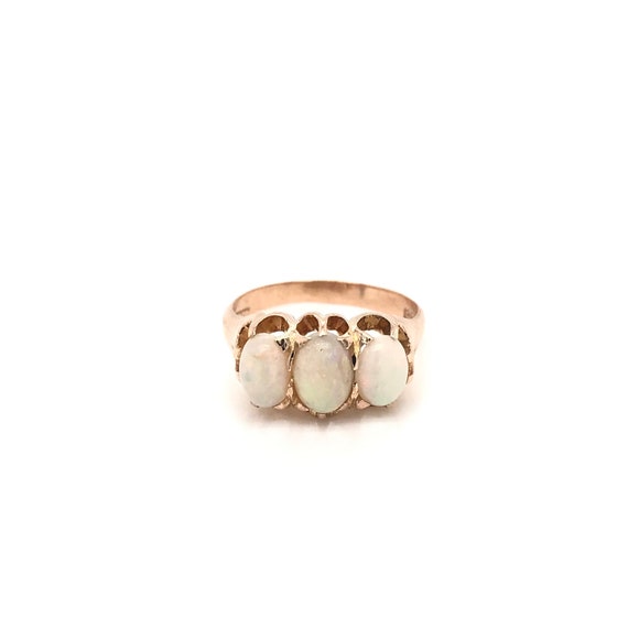 Victorian Rose Gold Opal Ring - image 3