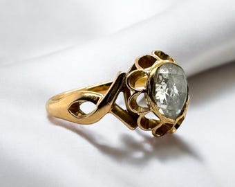 Victorian Era Rose Cut Diamond Engagement Ring