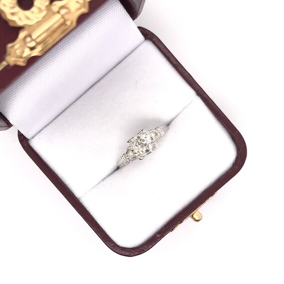 Art Deco 0.75 Carat Diamond Solitaire Style Ring - image 10