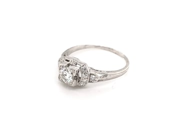 Antiker 0.35 Karat Platin Diamant Ring