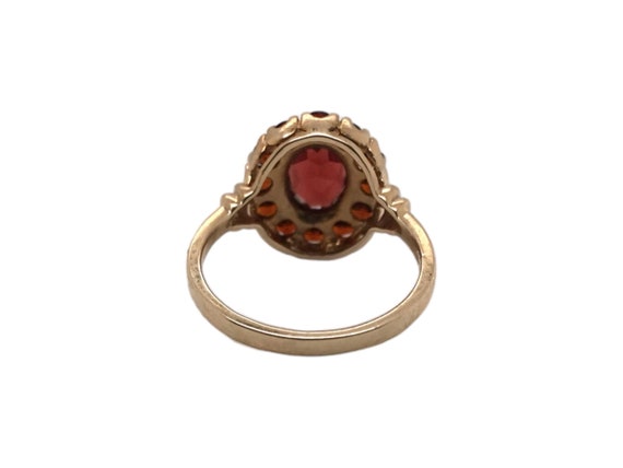 Retro Era Garnet Cocktail Ring 10k Yellow Gold - image 7