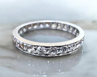 Antique Platinum Diamond Eternity Band Size 6.25