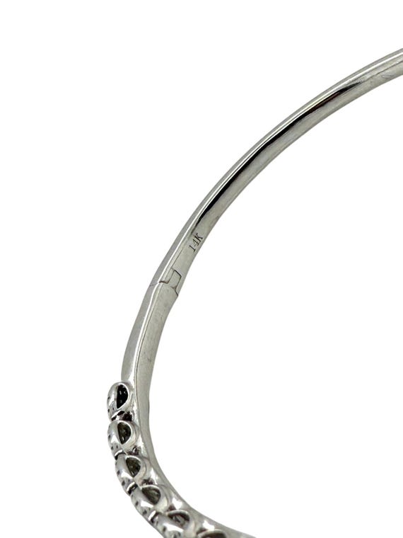 14k White Gold 1.5 Carat Diamond Bangle Bracelet - image 6