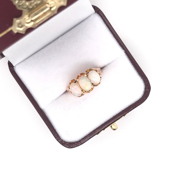 Victorian Rose Gold Opal Ring - image 9