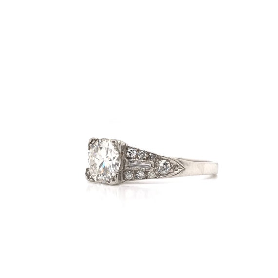 Art Deco 0.94 Carat Diamond and Platinum Ring - image 2