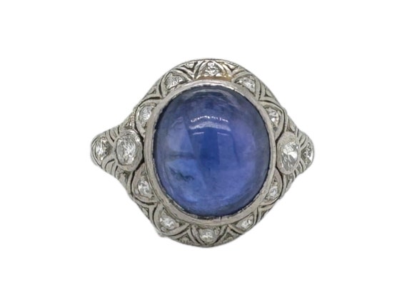 Art Deco 7 Carat Color Change Sapphire & Diamond … - image 2