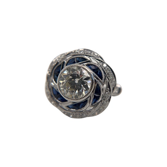 Contemporary Style 2.06 Carat Diamond and Sapphire