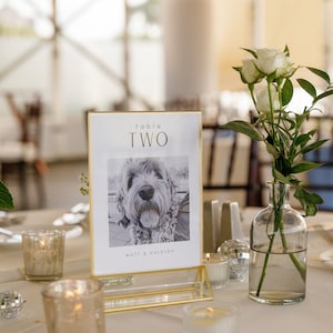 Modern Table Number Editable Photo Template | 5x7 Table Number Template | Dog Table Number Template