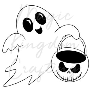 Cute ghost Jack PNG JPEG Digital Design Download - Nightmare Halloween Skellington, halloween bucket, halloween shirt design
