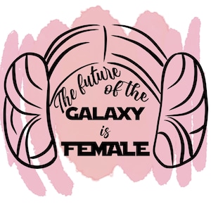 Leia, Grogu, Future is female, Prinzessin Leia, Feminismus, Mausohren Digital Download PNG Design, Star Wars, Mandalorian, Farbe B&W Combo