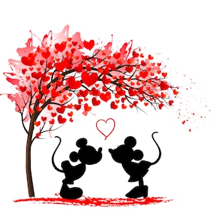 Valentine&#39;s Day, Minnie, mickey, Valentine tree, Mickey Minnie shirt, Love design, wedding shirt