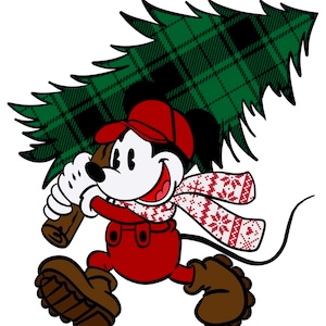 Christmas Tree, Christmas Mickey Tree, Mickey Christmas, Xmas, Christmas Tree Digital Download PNG, plaid, Plaid Tree