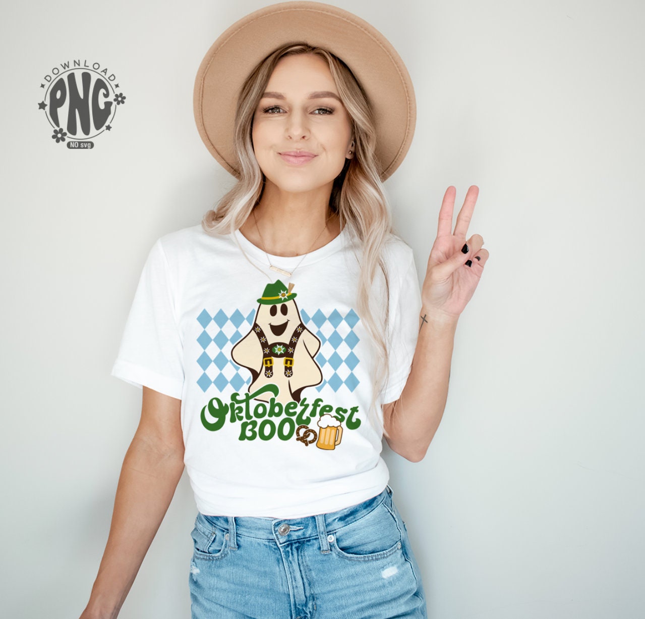 Cute Oktoberfest Ghost PNG Spooky Season Halloween PNG Sublimation ...
