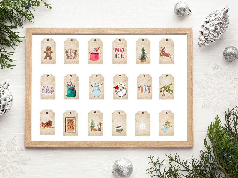 Printable Christmas Advent Calendar, Digital Download Advent Calendar