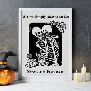 Halloween Digital Download, Skeleton Couple SVG/PNG, Couple gift, Wall Art Instant Download, Halloween Decor, Spooky Love Digital Download