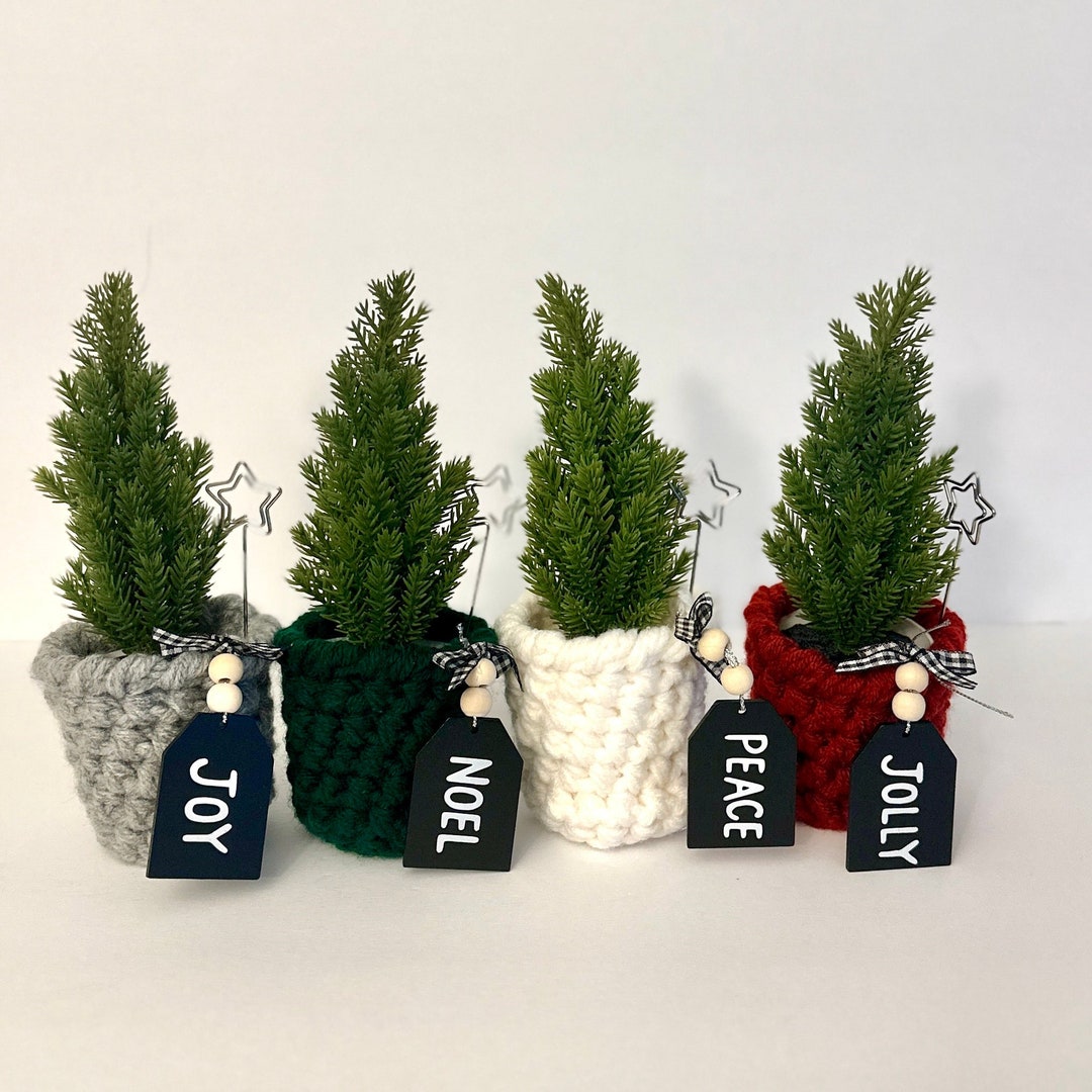 Mini Faux Christmas Tree Planter With Gift Card Holder Etsy