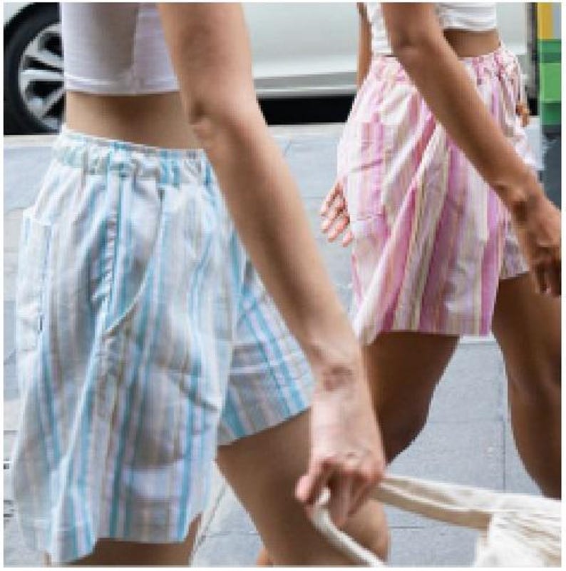 100% Linen Pajama Shorts: Handmade Unisex Sleepwear w/Pocket. Pre-Washed. Custom size Available image 10