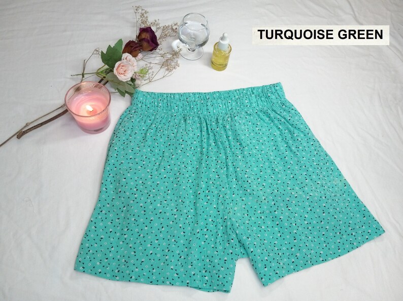 Cotton Cool Pajama Shorts. Wide Cooling Short Pajama. Flower Print