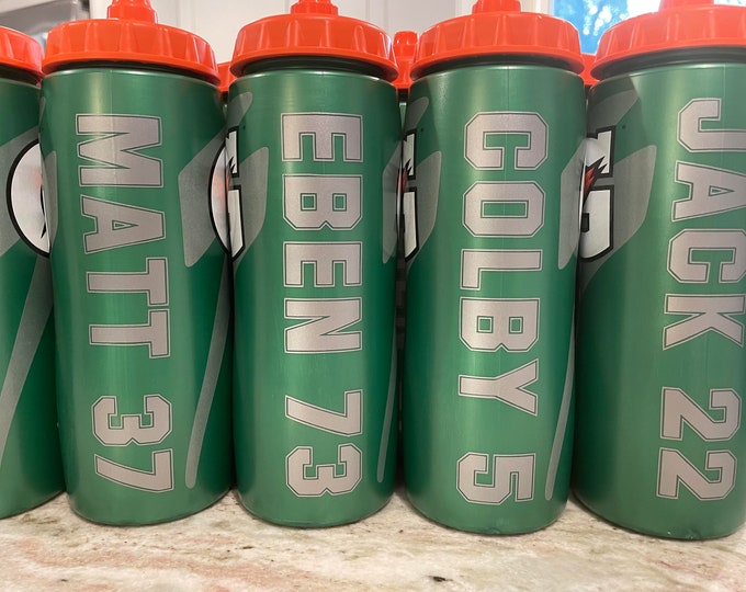 Personalized Custom Sports Water Bottle, Sports Team Gift, Customized