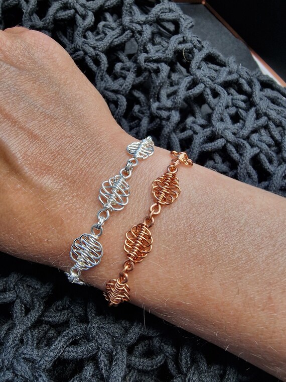 Bracelets Lovely Braided Copper Color and Silver Plated Copper Wire Bracelets Christmas Gift Birthday Gift Party Bracelet Etsy UK