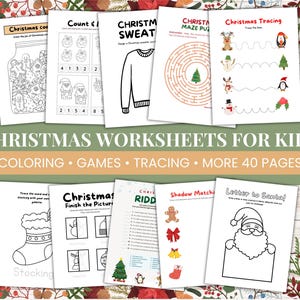 Christmas Printable Bundle For Kids | Holiday Digital Printable Activity Pack | Christmas Games, Coloring, Crafts