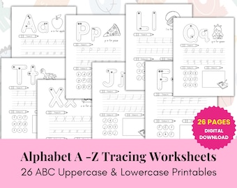 ABC Tschlagen Arbeitsblätter: Alphabet Malvorlagen (Digitaler Download)