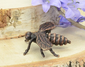 Bronze Honey Bee Sculpture: Foundry Cast Bonsai Ornament