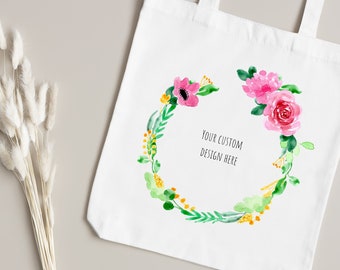 Custom Canvas Tote Bag Flower Designs