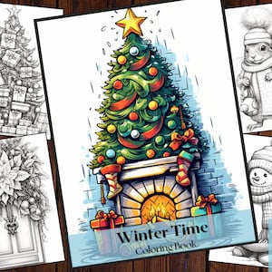 25 Malbuch Winterzeit| Winter Szenen zum Ausdrucken|Ausmalbilder zum Ausdrucken|Ausmalbilder Winterlandschaften|Schneelandschaft zum Ausdrucken.