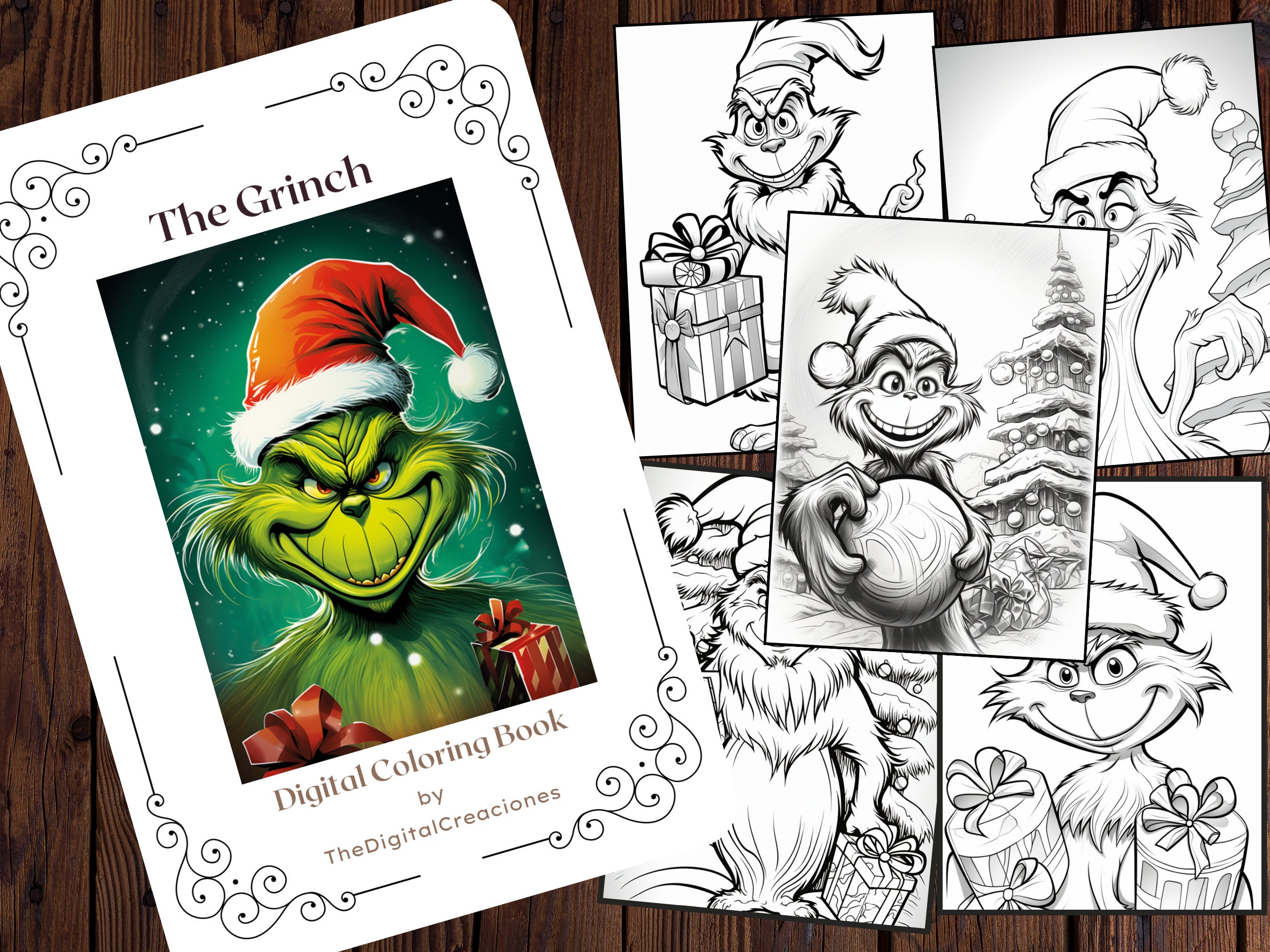 The Grinch Coloring Book-printable Adults and Kids Coloring Pages-25 Unique Pages-instant ...