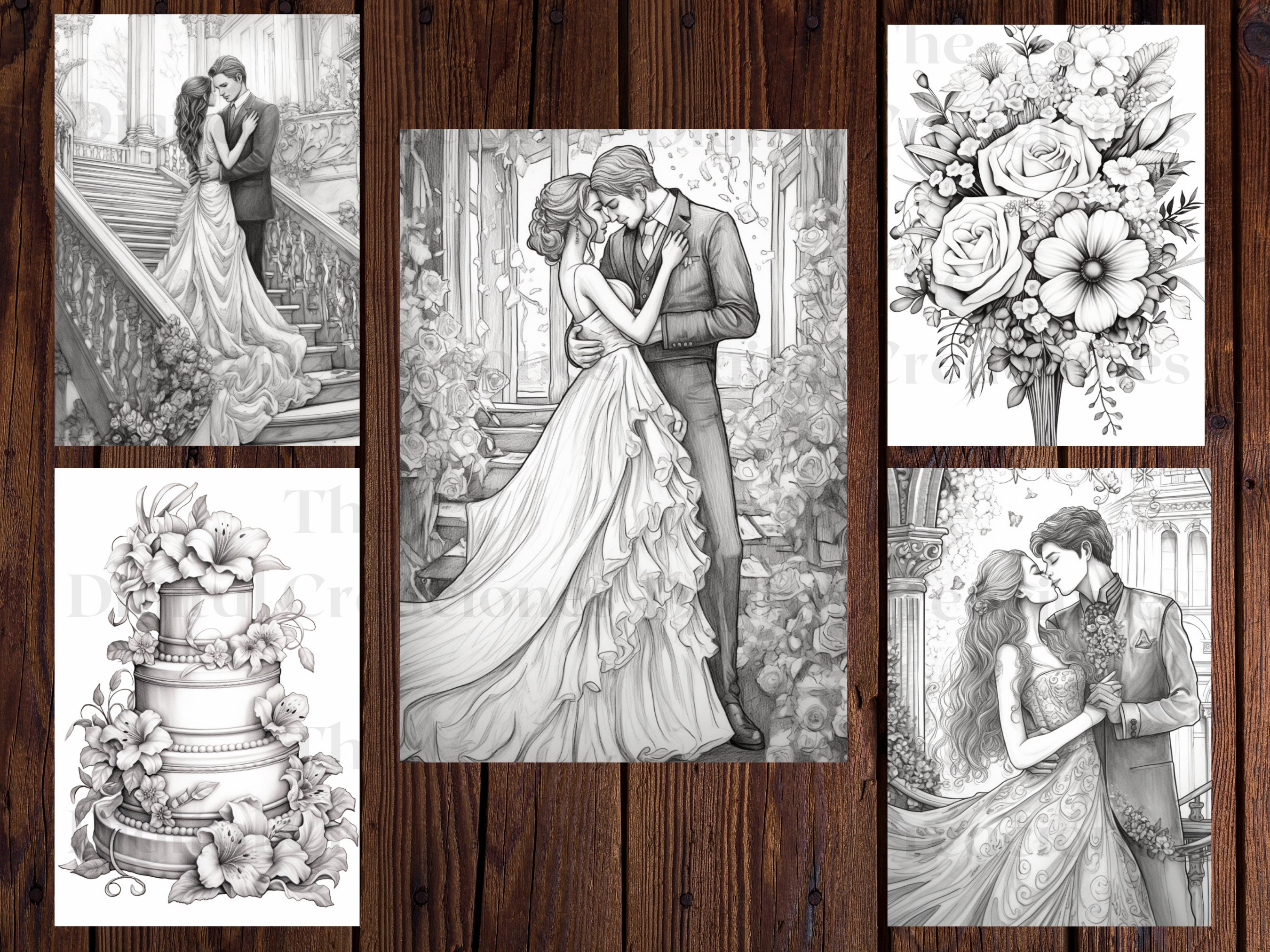 Wedding Day Coloring Book 25 Adults and Kids Printable Coloring Books ...