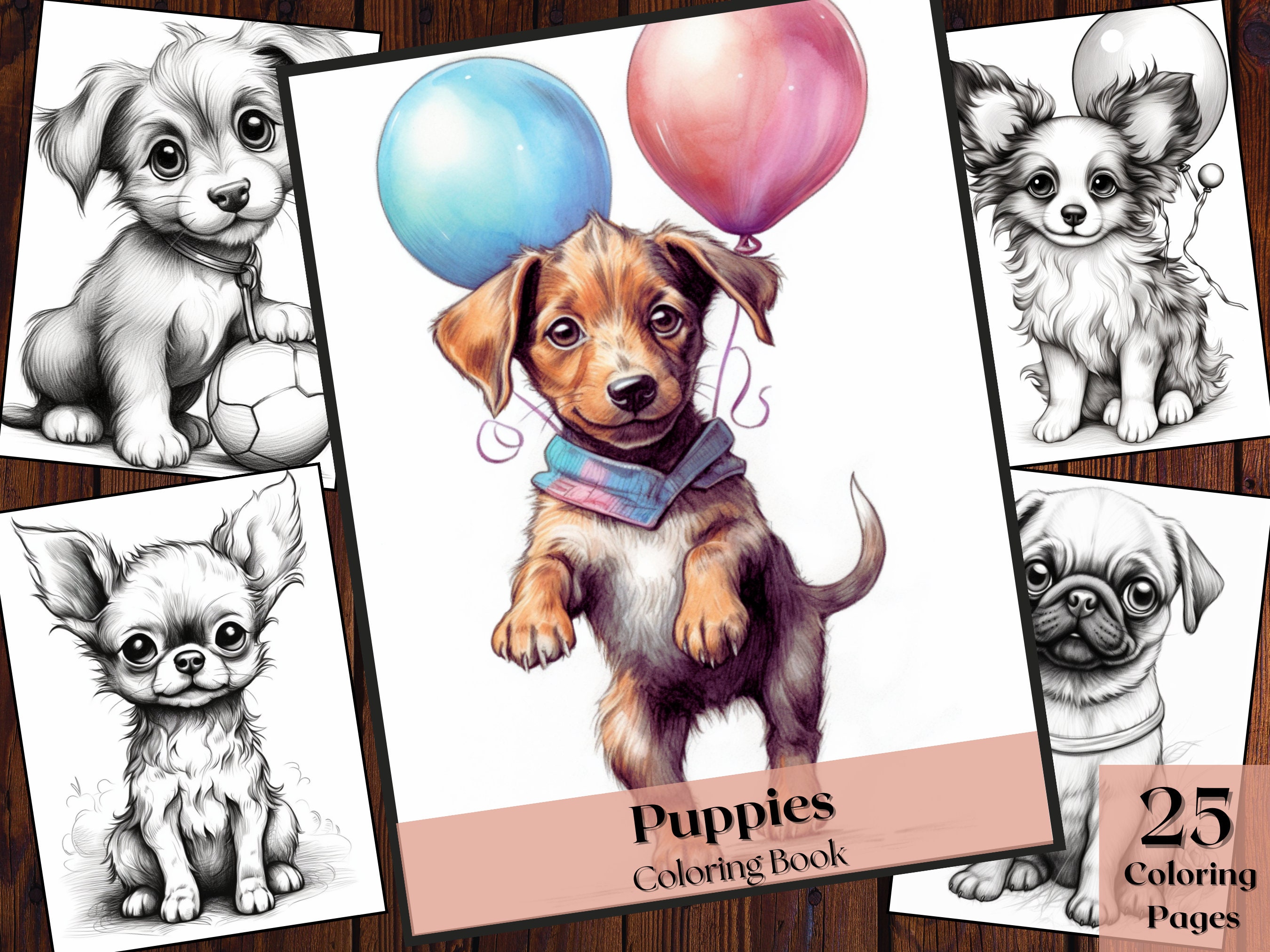 Libro para colorear de 25 cachorros/Hojas para colorear de cachorros  imprimibles/Libros para colorear imprimibles para adultos y niños/Páginas para  colorear/Descarga instantánea. - Etsy México, image size:2700x2025