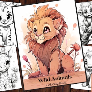 25 Wild Animals Coloring Book |African Animal Coloring Pages| Cute Jungle Animals|Adults and Kids Printable Coloring Books |Instant Download