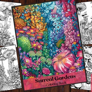25 Surreal Gardens Coloring Book|Abstract Colouring |Printable Adults and Kids Coloring Pages|Unique Pages|Instant Download Printable PDF