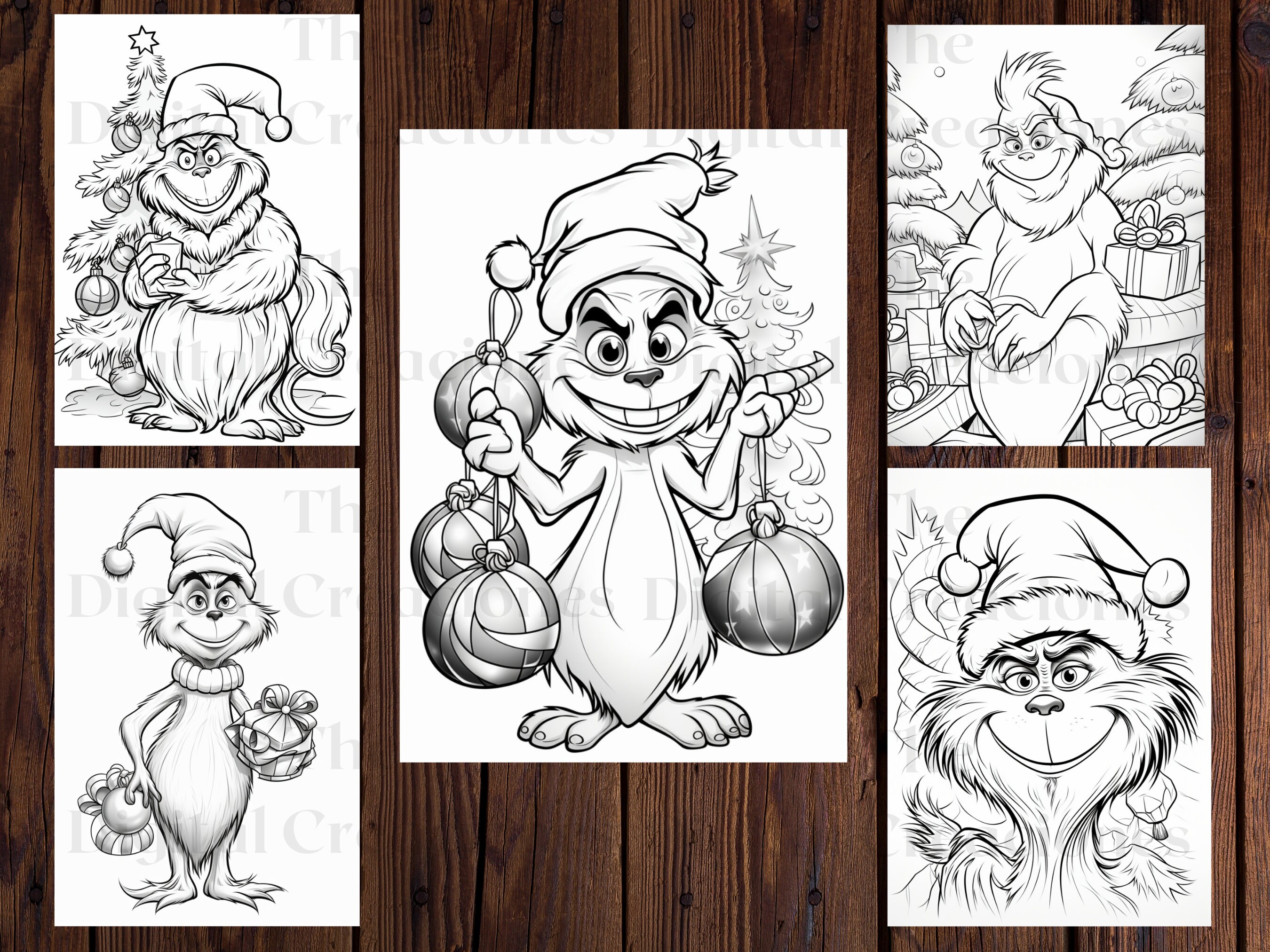 The Grinch Coloring Book-printable Adults and Kids Coloring Pages-25 Unique Pages-instant ...