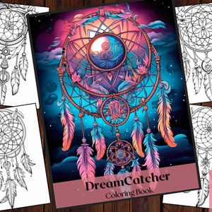 25 Träumerfänger Malbuch|Traumfänger Blumen|Fantasy Boho Traumfänger Malseiten| Erwachsene und Kinder zum Ausmalen