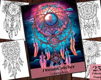 Dream Catcher Coloring Book | 25 Floral Fantasy Designs (Digital Download)