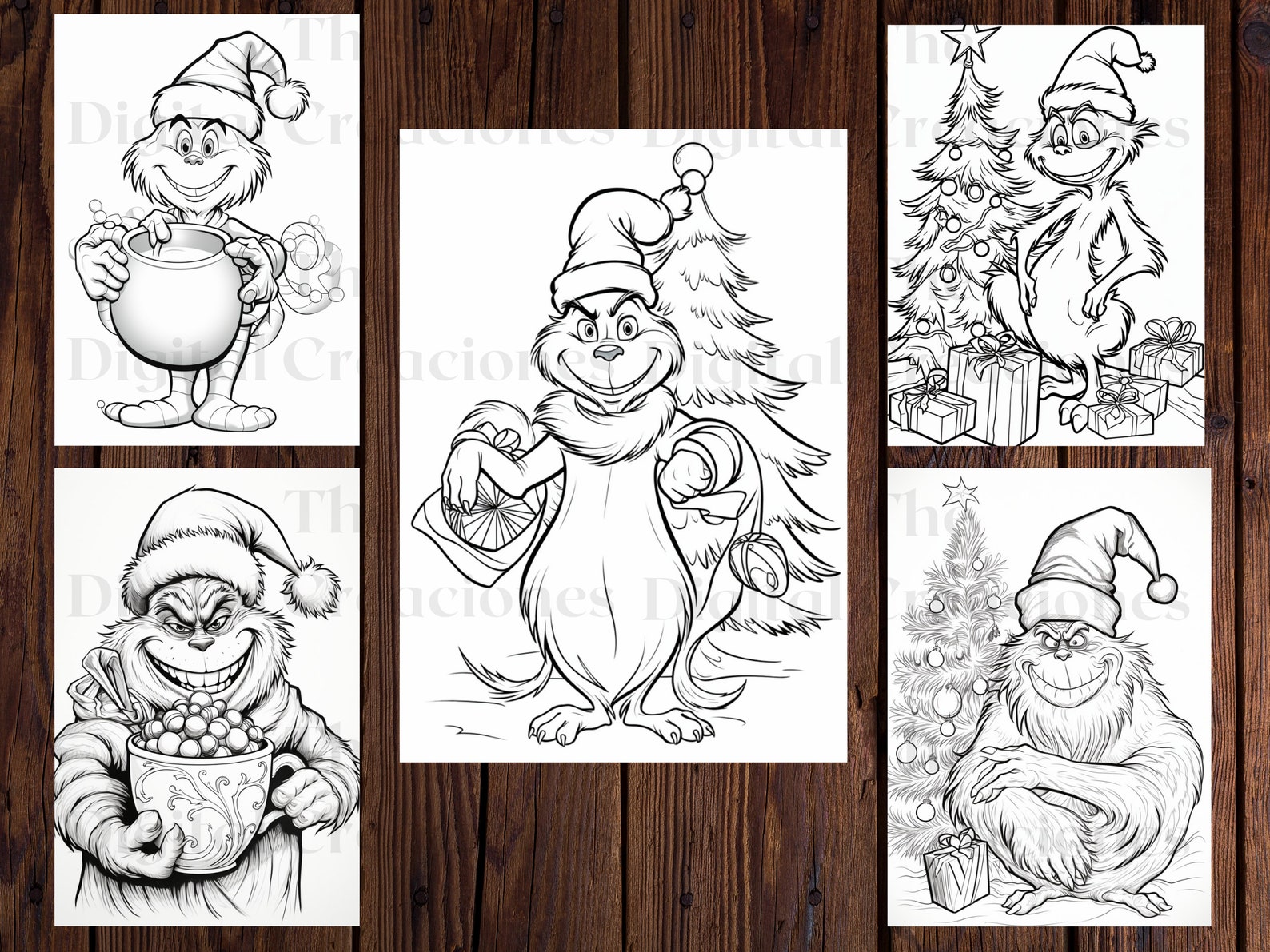 The Grinch Coloring Book-printable Adults and Kids Coloring Pages-25 Unique Pages-instant ...